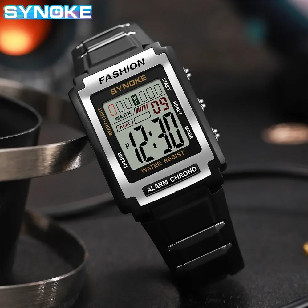 SYNOKE Retro Digital Sports Watch